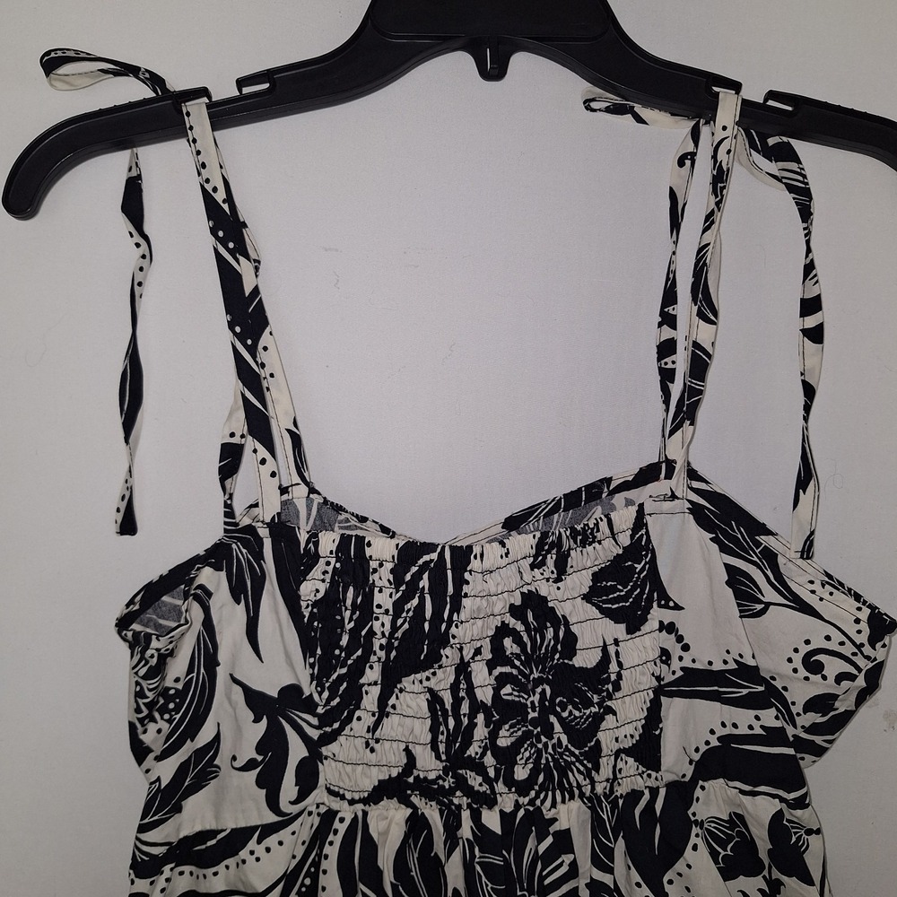Cottagecore Romantic Resort Wear WHO WHAT WEAR Floral Dress S 100% Cotton Tiered - Picture 11 of 16